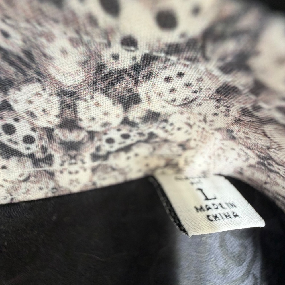 Robert Graham Button Up Shirt Mens L Black Paisley Flip Cuff - Picture 4 of 9